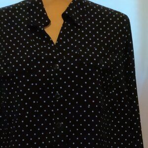 Black and white polka dot blouse
